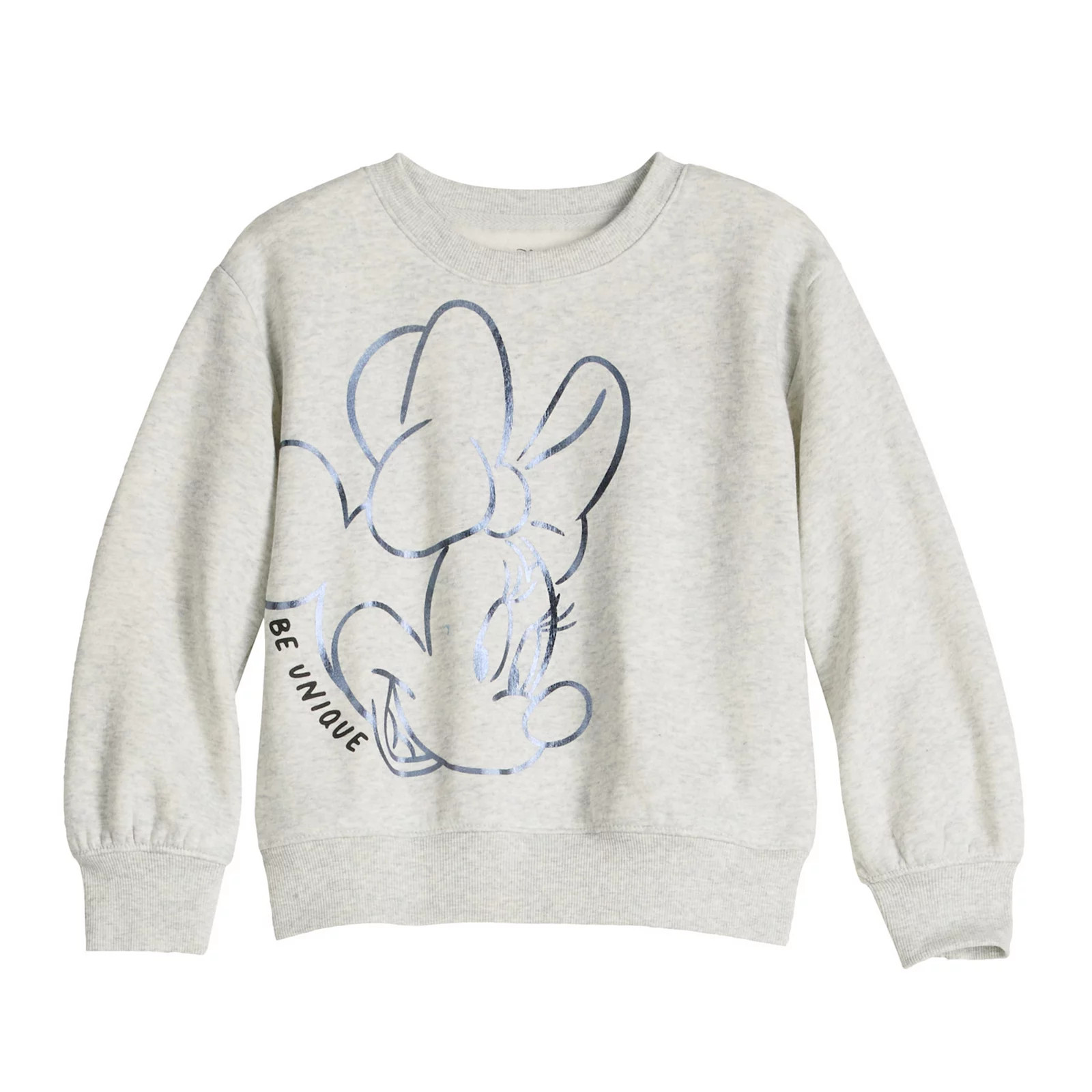 Girls 4-12 Disney's Core Fleece Crewneck Sweatshirt, Girl's, Minnie Unique Grey | Kohl's
