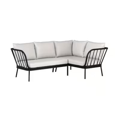 Style Selections Westchester Outdoor Loveseat with Off-white Cushion(S) and Steel Frame Lowes.com | Lowe's