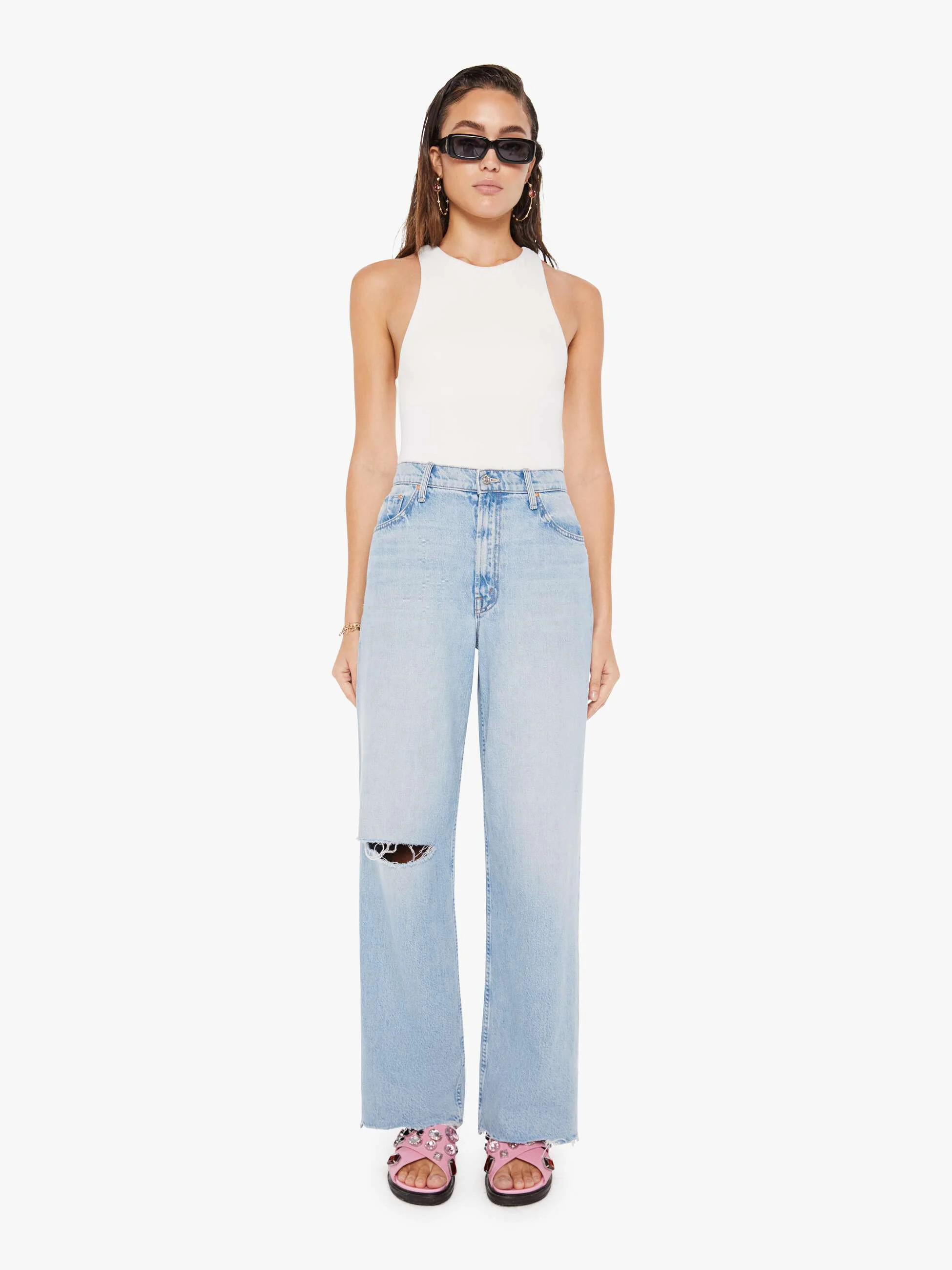 High Waisted Spinner Zip Sneak Chew | Mother Denim