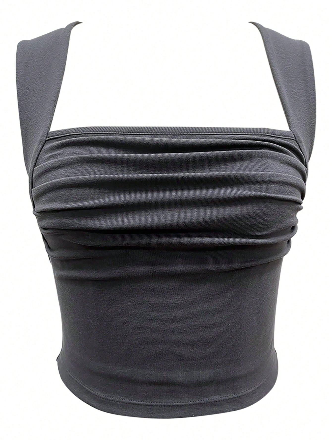 Solid Ruched Bustier Tank Top | SHEIN