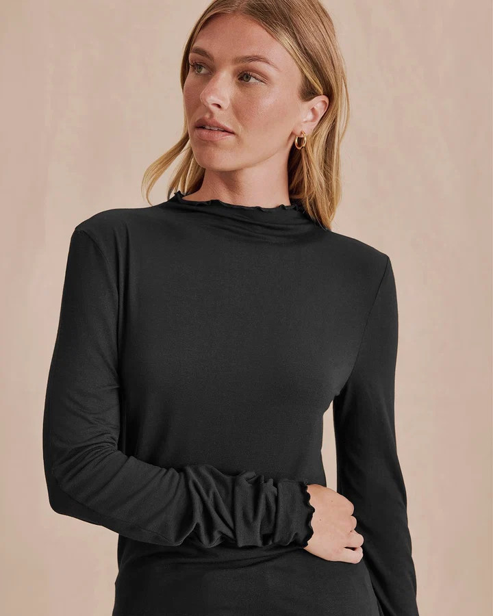 Bamboo Blend Long Sleeve Mockneck Tee | Splendid