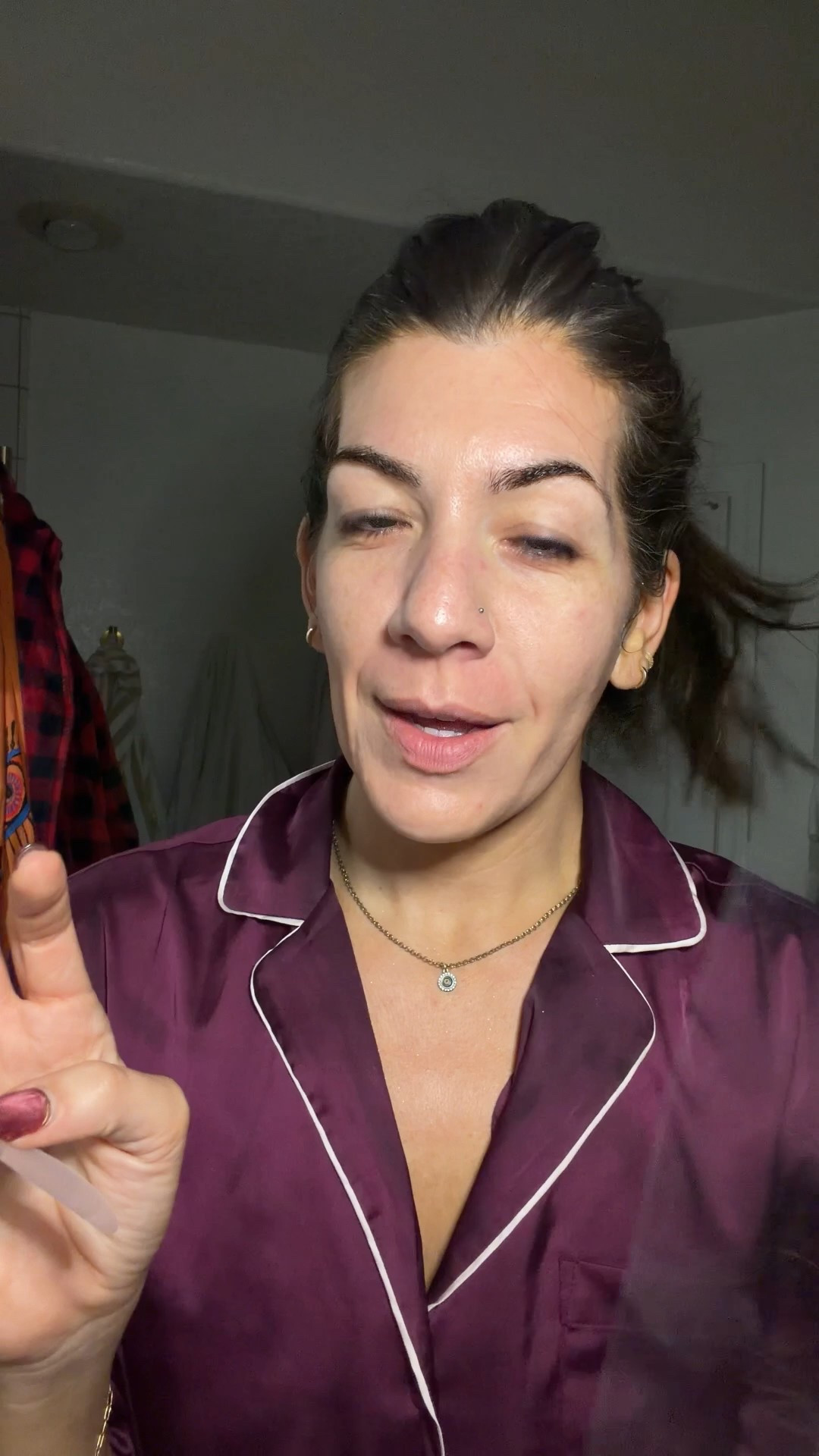 How I tape my face
In a medium satin pajama set


#LTKdayinmylife #LTKmorningroutine #LTKselfcare