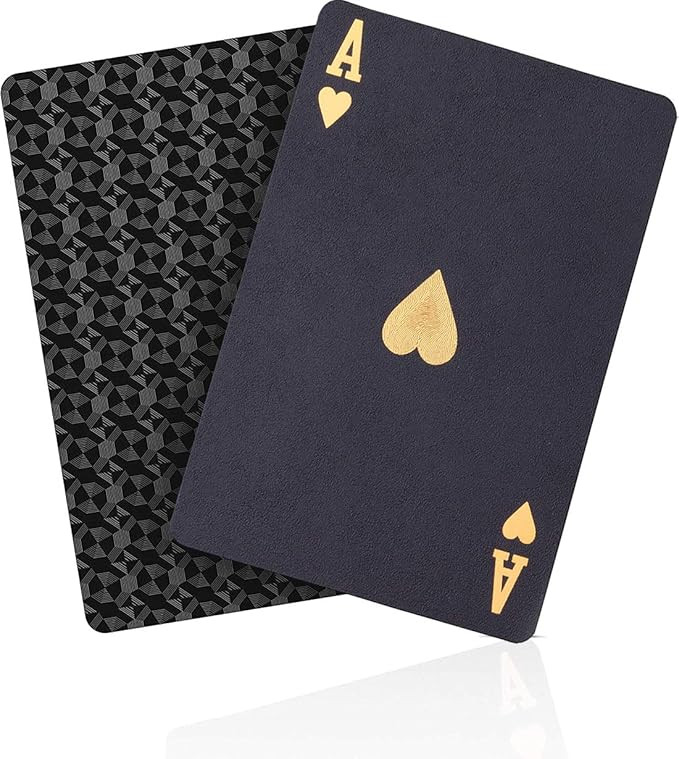 Waterproof Playing Cards, Plastic Playing Cards, Deck of Cards, Gift Poker Cards (Black Diamond C... | Amazon (US)