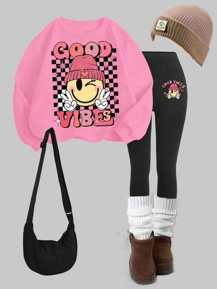 Tween Two Piece Good Vibes Set | SHEIN