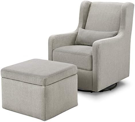Carter's by DaVinci Adrian Swivel Glider with Storage Ottoman Performance Grey Linen, Water Repel... | Amazon (US)