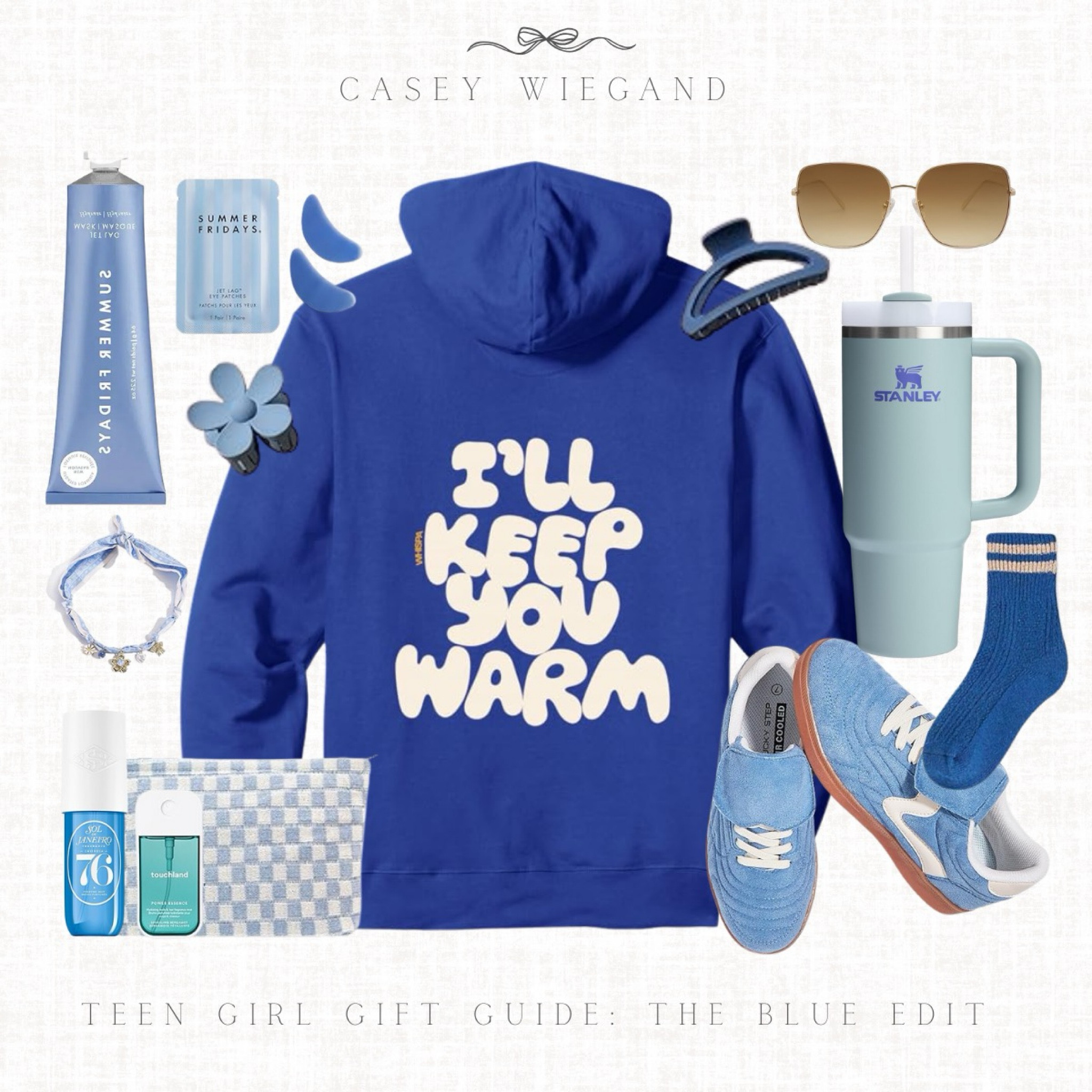 TEEN GIFT GUIDE. 

Shades of winter sky + cozy everything. 💙 
If you’re hunting for gifts that feel thoughtful and on-trend, this lineup is a teen’s dream: soft sneakers, a “keep you warm” hoodie, the cult-favorite Stanley tumbler, a touch of glow from Summer Fridays & Sol de Janeiro, and all the little extras that make everyday magic. ✨

Which blue-hued favorite would your teen reach for first?



#TeenGiftGuide #CaseyLeighStyle #AmazonFavorites #CozyAndChic #WinterBluesButMakeItDreamy #GiftIdeasForTeens #HolidayGiftingMadeEasy #IntentionalGifting #AmazonMustHaves

#LTKStyleTip #LTKFamily #LTKSeasonal