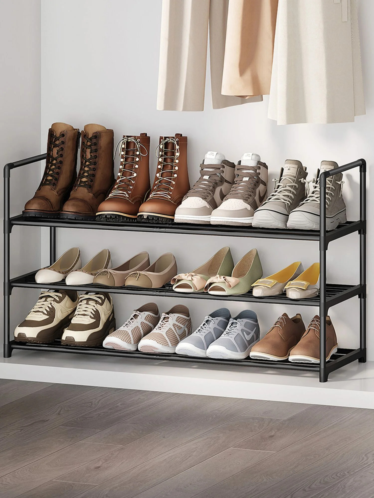 3-Tier Metal Shoe Rack, ONE PIX Shoe Organizer for 12-15 Pairs of Shoes, Multifunctional Shoe Sto... | Walmart (US)