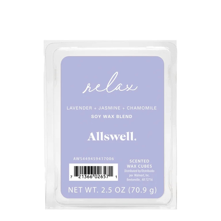 Allswell 6 Cube Wax Melts, Relax (Lavender + Jasmine + Chamomile), 2.5 oz | Walmart (US)