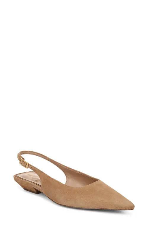 Sam Edelman Netty Slingback Pointed Toe Flat in Cyrus Tan at Nordstrom, Size 5 | Nordstrom