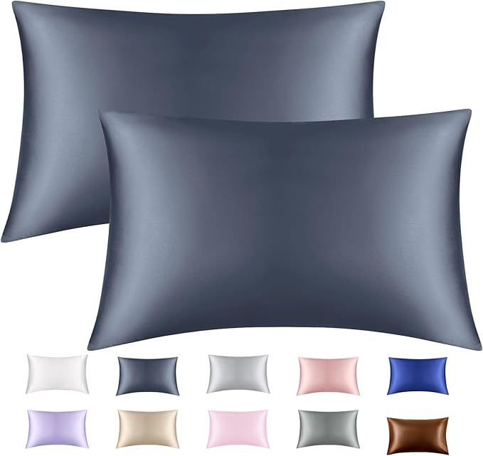 Satin Pillowcase for Hair and Skin Set of 2, Silky Soft Satin Pillowcase for Women Hair, Silk Pil... | Amazon (US)
