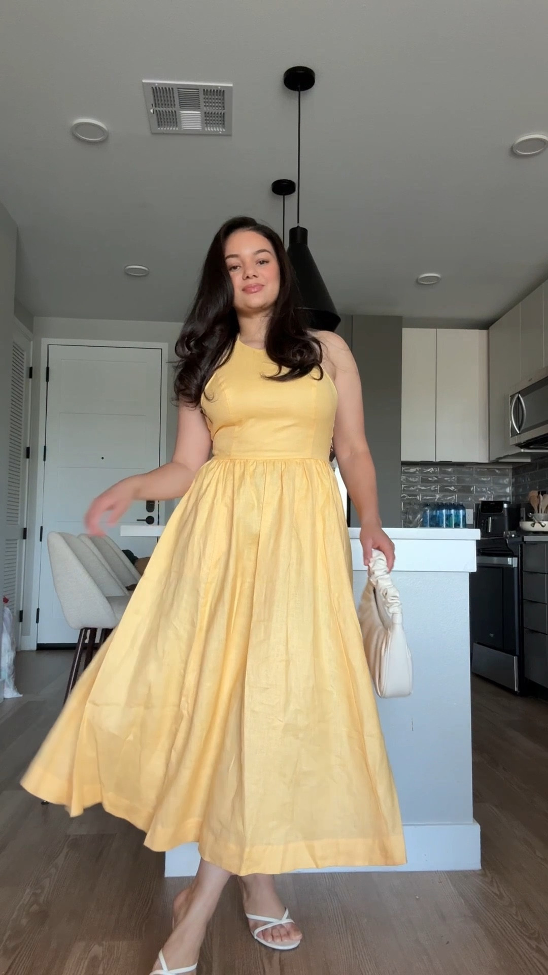 Yellow linen dress 