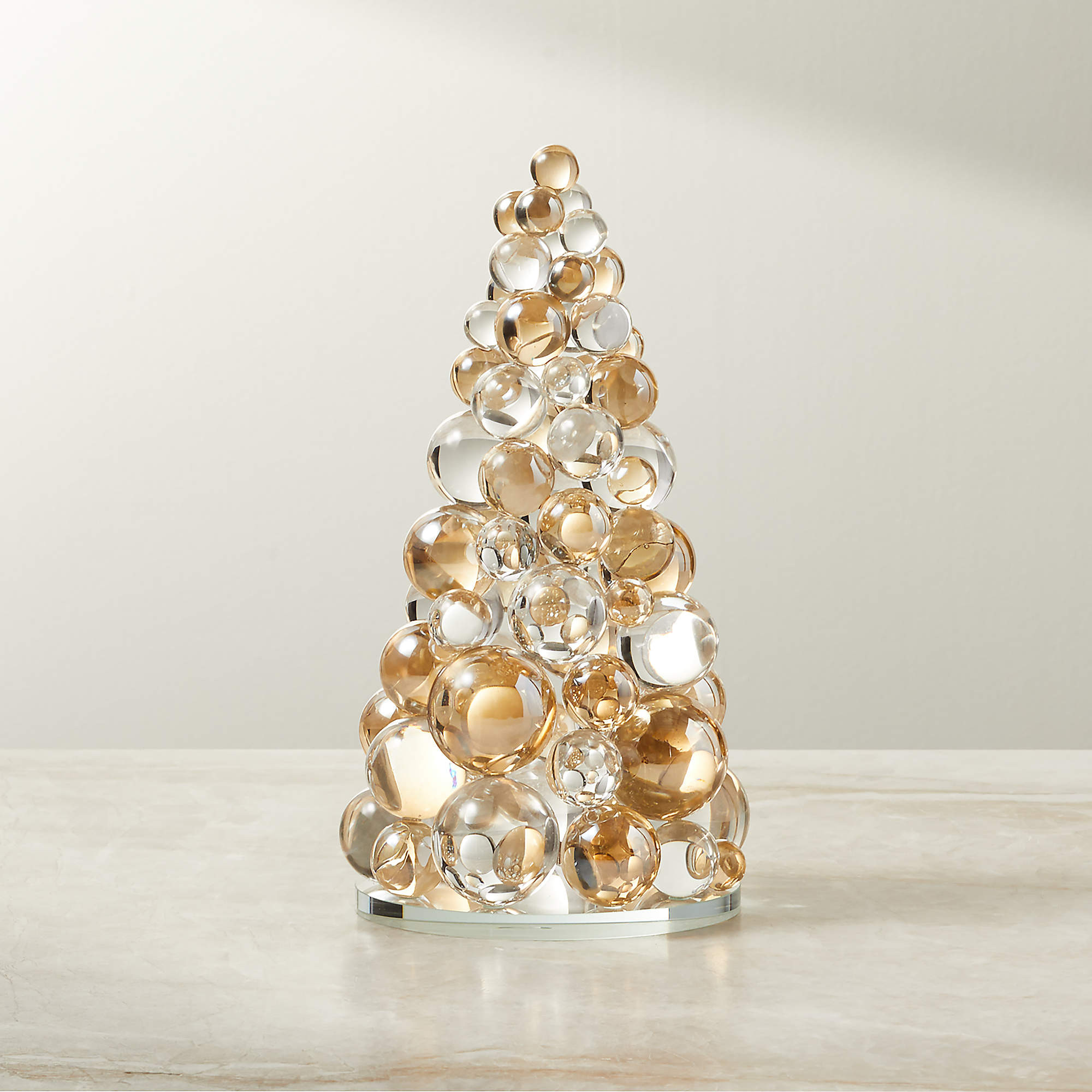 Elle Clear and Amber Crystal Christmas Tree 11" + Reviews | CB2 | CB2
