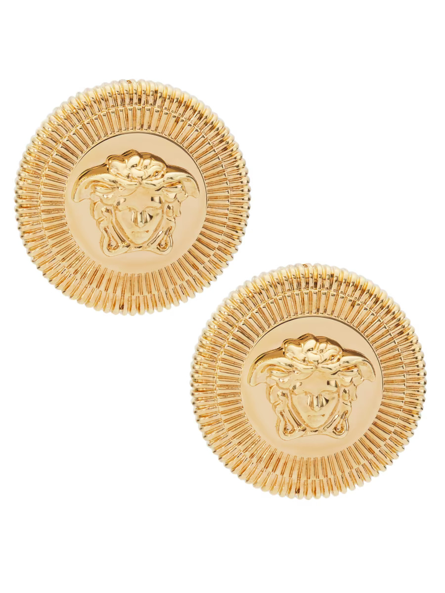Medusa Biggie Goldtone Stud Earrings | Saks Fifth Avenue
