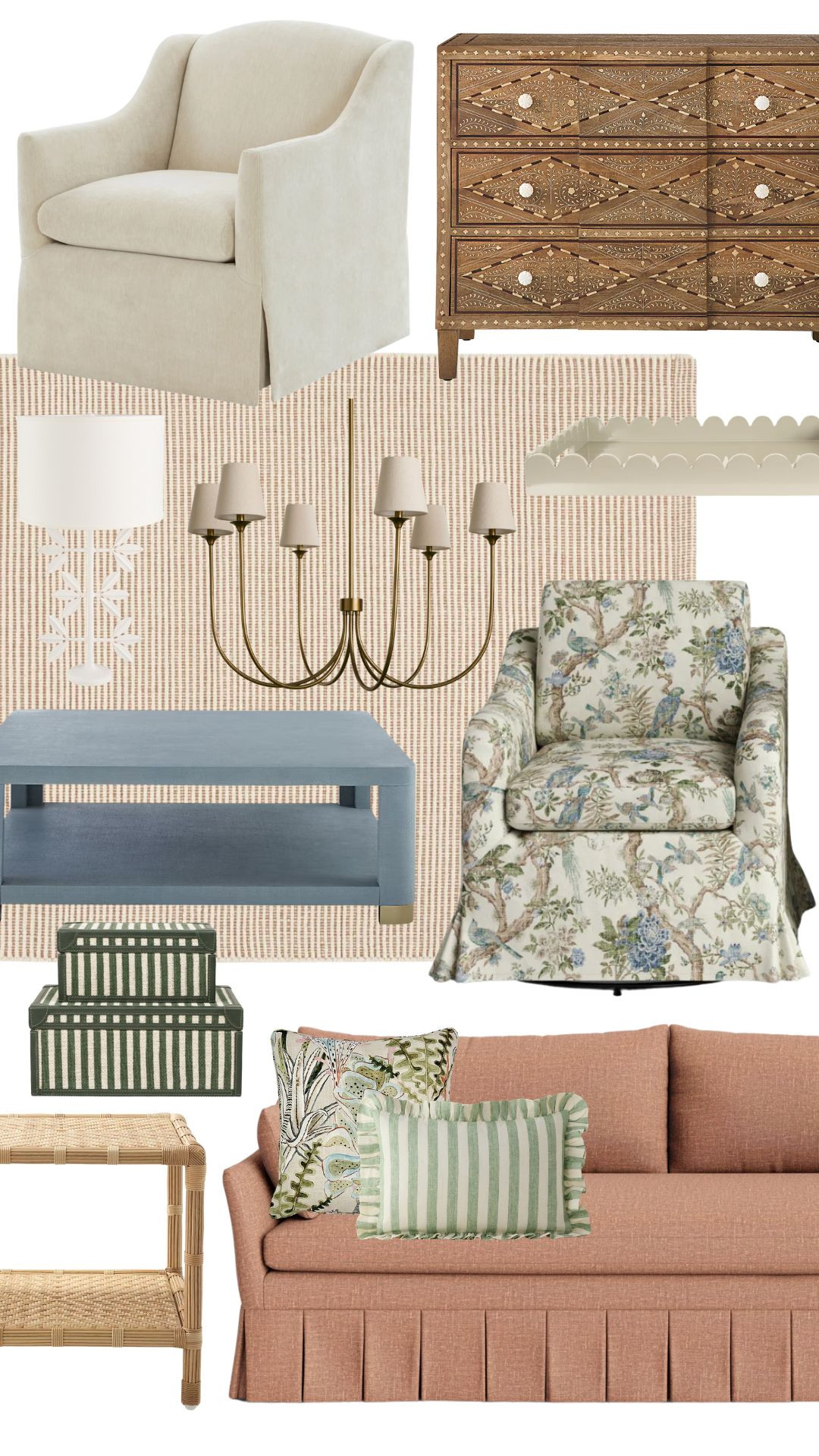 Living room mood board. These fun pops of color and a textured rug are so fun! 

 #LTKmomlife #LTKSeasonal #LTKHome