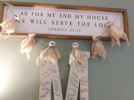 Vintage Shabby Chic Ghost Garland/Shabby Chic Halloween Decor/Shabby Chic Goth Garland/Primitive ... | Etsy (US)