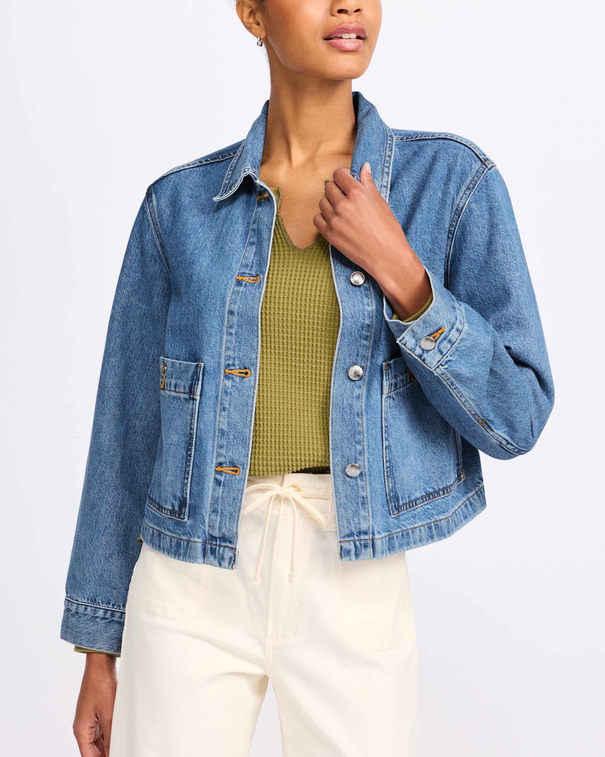 Cropped Denim Chore Jacket | Stitch Fix