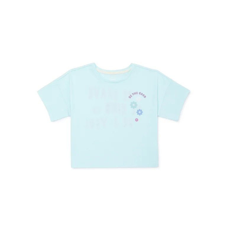 Wonder Nation Girls Boxy Graphic Tee, Sizes 4-18 | Walmart (US)