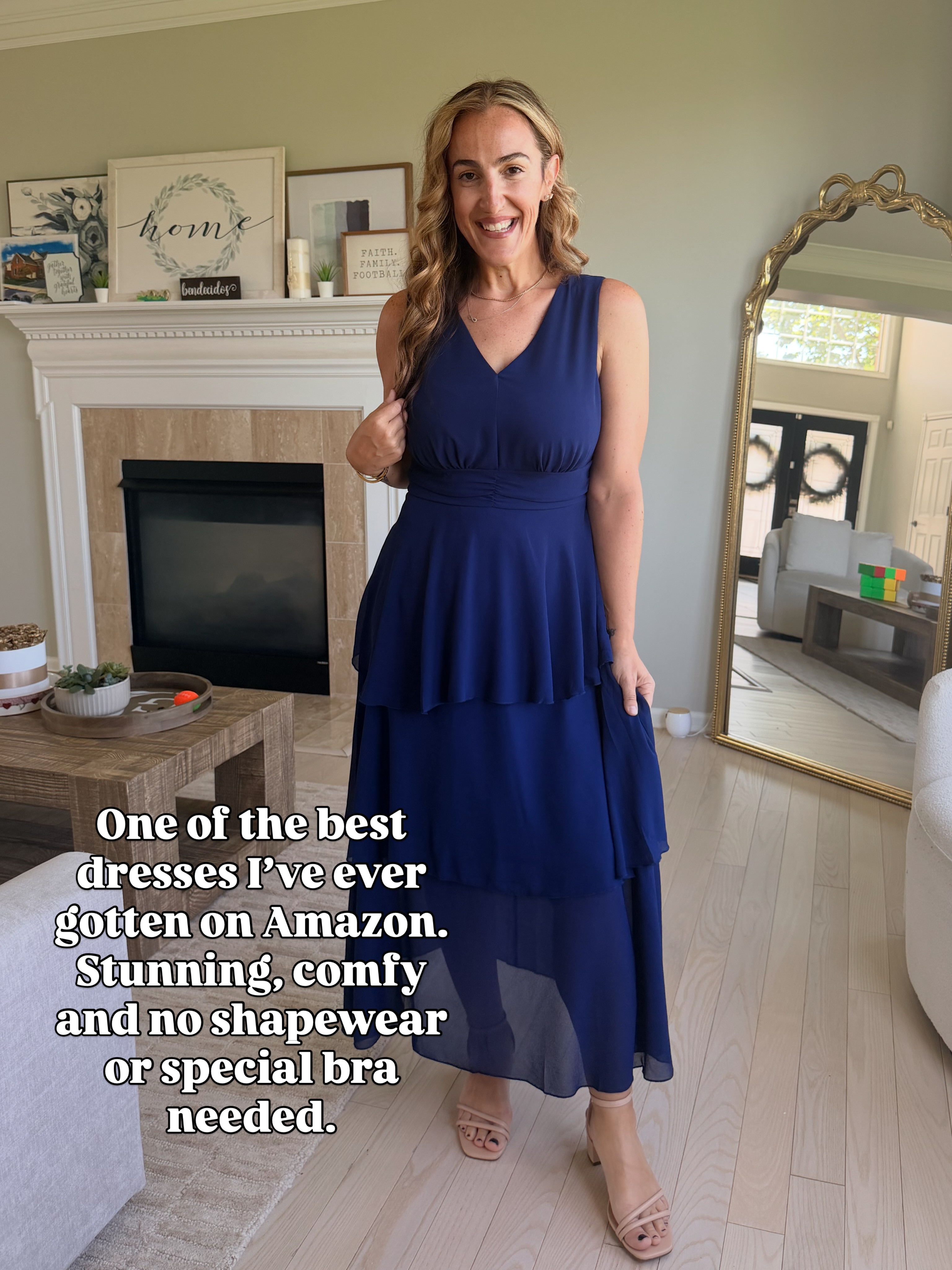 Wearing a medium. I feel so good in this   dress and it's so flattering.  a must try.  #dress #showerdress #brunchdress #churchdress #event dress 

 #LTKOver40 #LTKMidsize