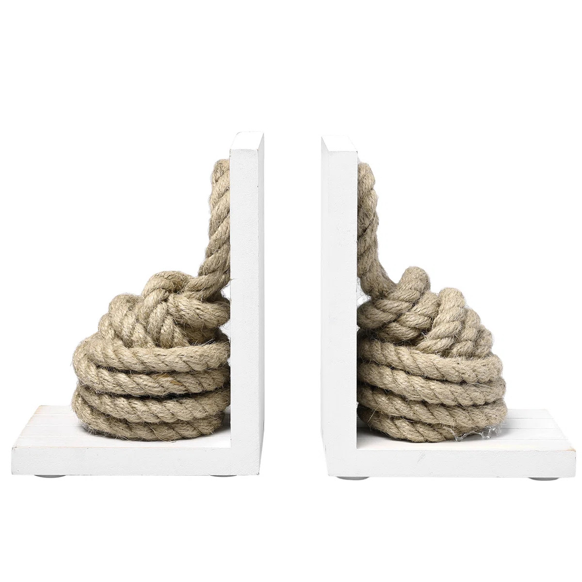 Decorative Nautical Knot Rope Non-Skid Bookends (Set of 2) (Set of 2) | Wayfair North America