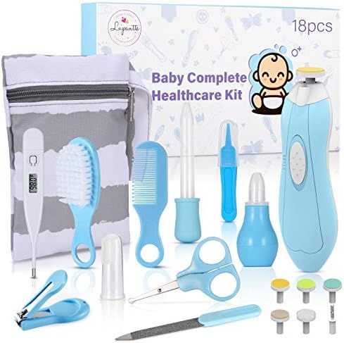Baby Healthcare and Grooming Kit 18 in 1 Baby Electric Nail Trimmer Set Lupantte Nursery Care Kit, B | Amazon (US)