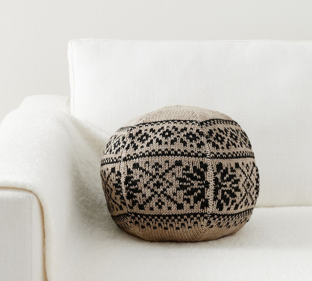 Fair Isle Sweater Sphere Pillow | Pottery Barn (US)