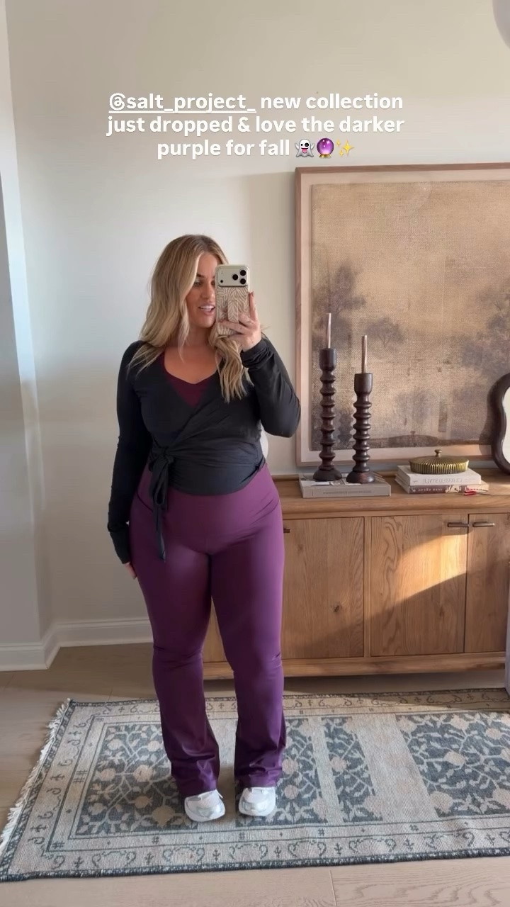 @salt_project_ new collection just dropped & love the darker purple for fall 👻🔮✨ Bra - XL,
Top - large, pants - XL 33

#LTKootd #LTKMidsize #LTKmomlife