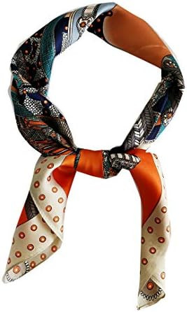 FONYVE Silk Feeling Scarf Medium Square Satin Head Scarf for Women 27.5 × 27.5 inches | Amazon (US)