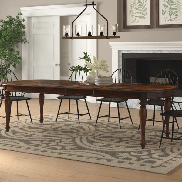 Leesburg Extendable Mahogany Oval Solid Wood Base Dining Table | Wayfair North America