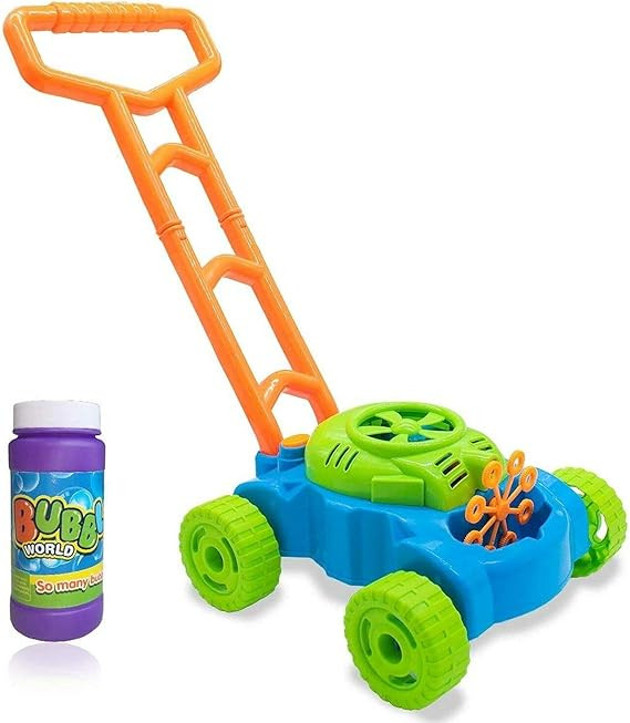 Ram© Lawn Bubble Mower Push Along Toy Lawnmower For Kids And Toddlers With Bubble Machine Soapy ... | Amazon (UK)