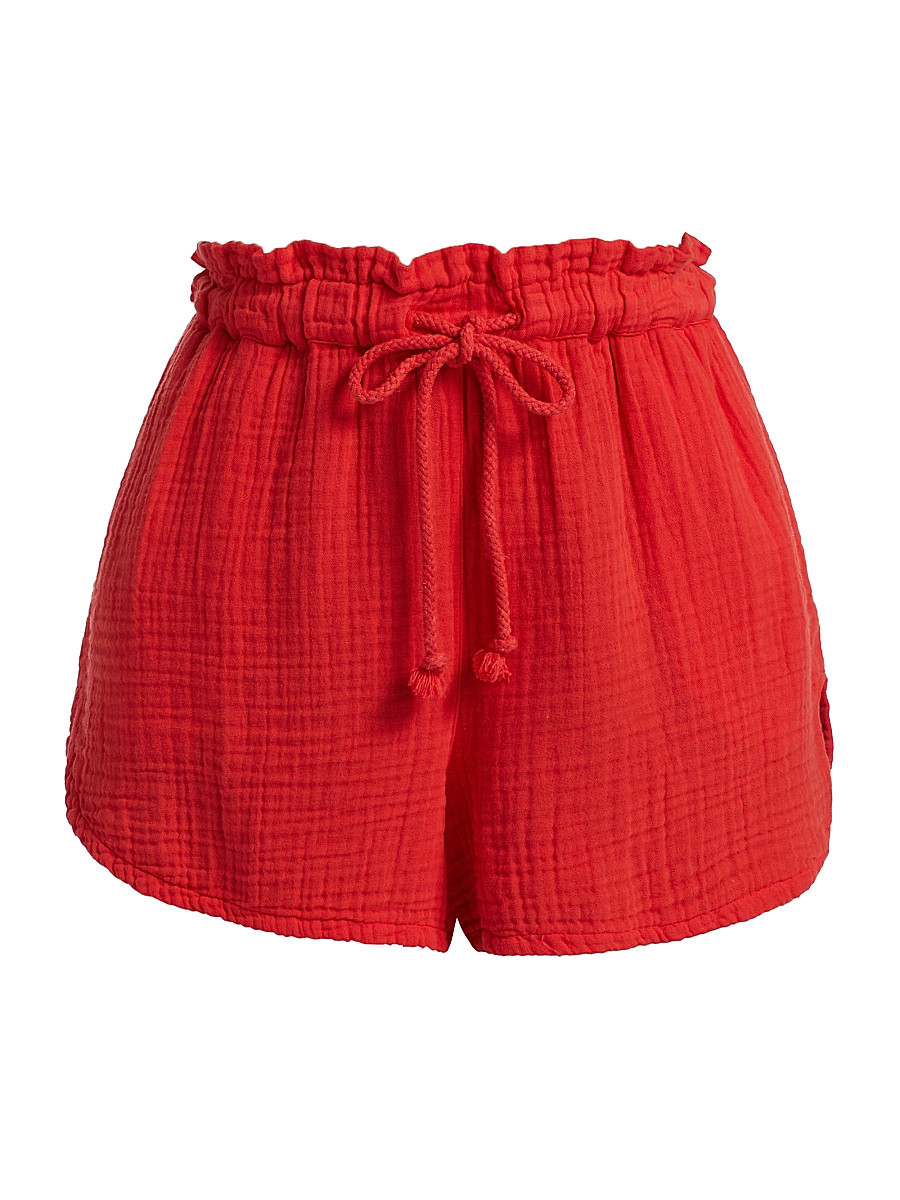 Women's Starla Cotton Drawstring Shorts - Fire Cracker - Size XS | Saks Fifth Avenue