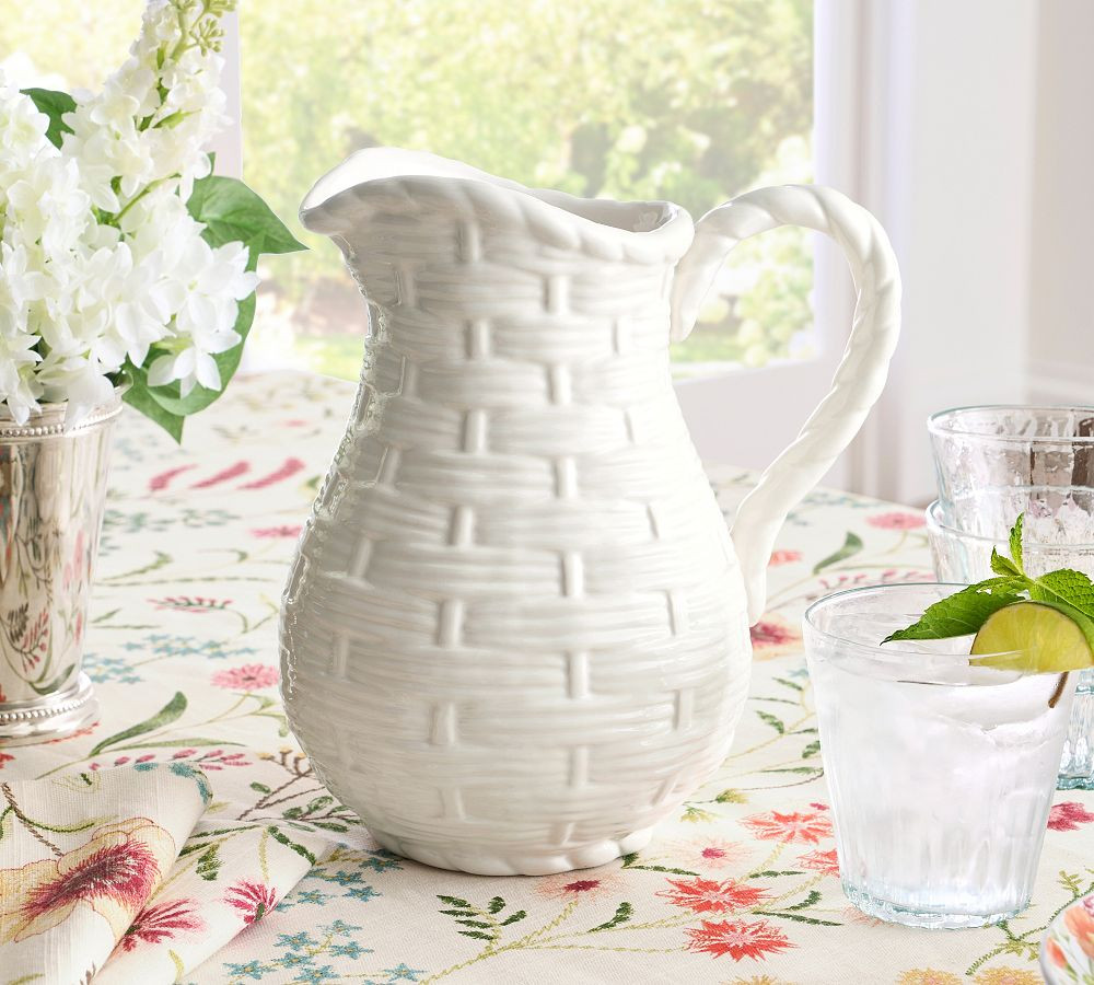 Heirloom Basketweave Pitcher | Pottery Barn (US)