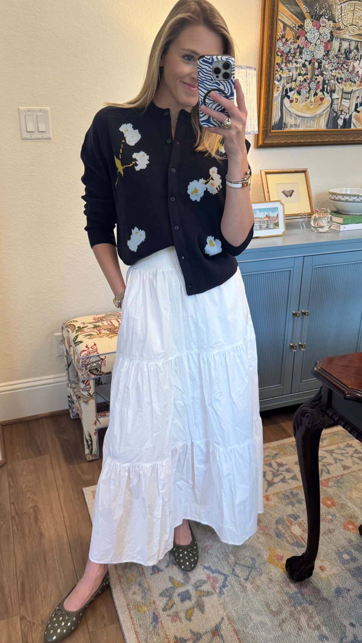 $26 cardigan & $23 ballet flats make this look! These flats are such a great fall color with trendy detail! & they're so comfortable! #walmartpartner