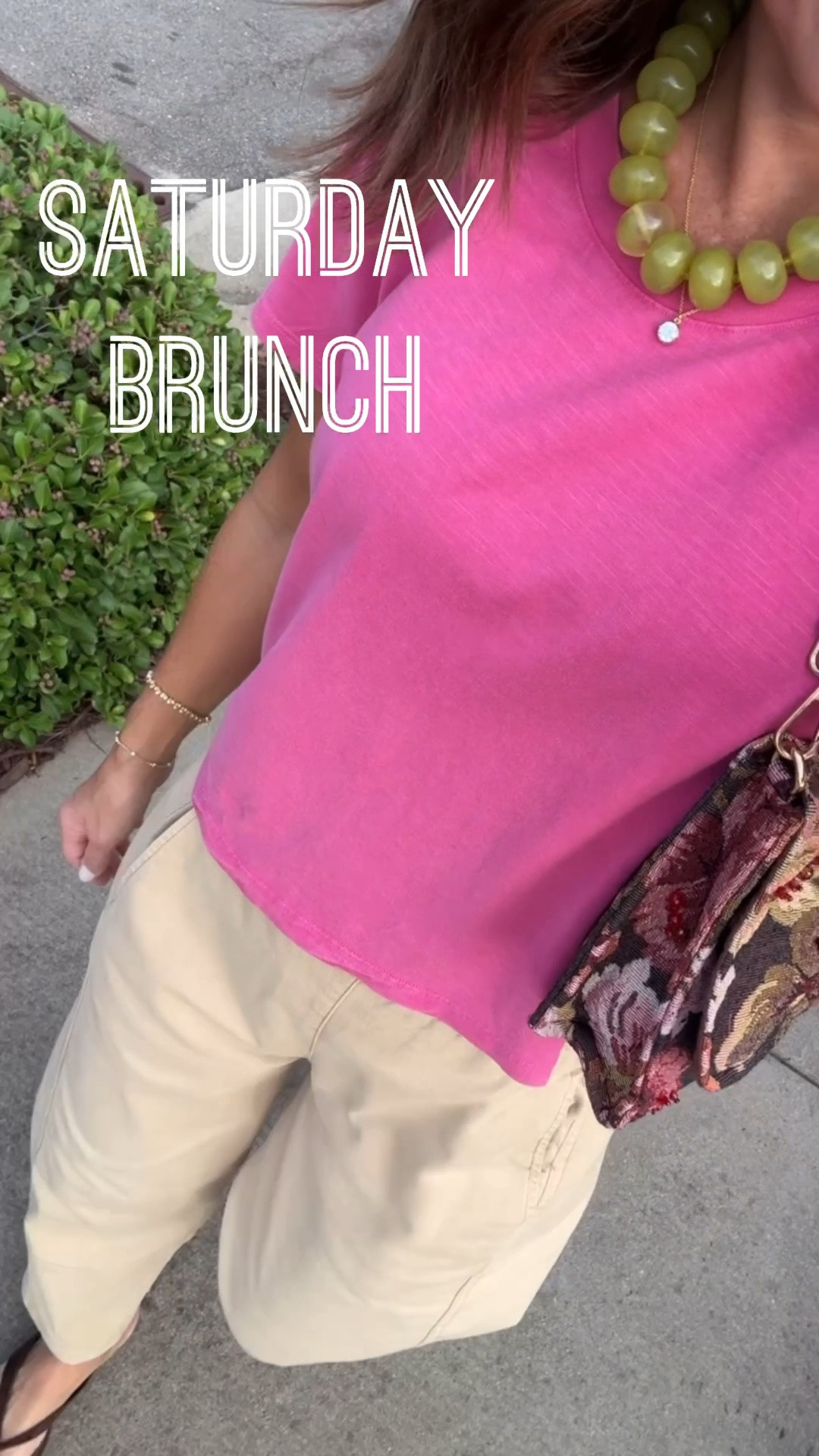 Weekend casual. Saturday style. Khaki barrel pants. 
Tee S. Pants XXS.

#LTKootd #LTKSeasonal #LTKOver40