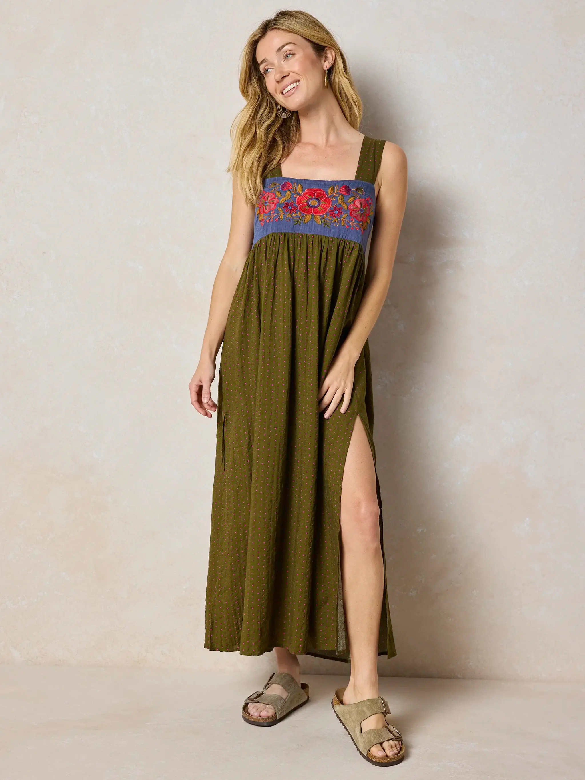 Embroidered Tricia Maxi Dress | Natural Life