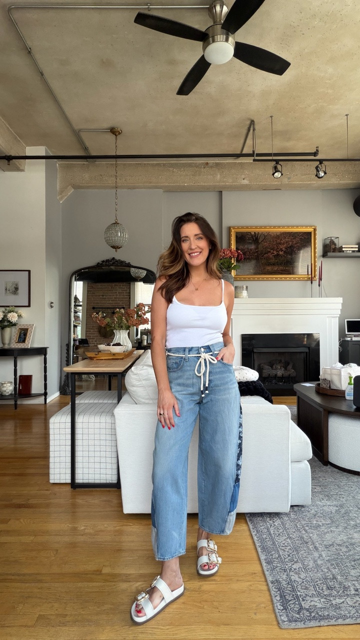 Casual Americana summer outfit! White cami with patchwork quilt drawstring denim

#LTKSaleAlert #LTKPetite #LTKootd