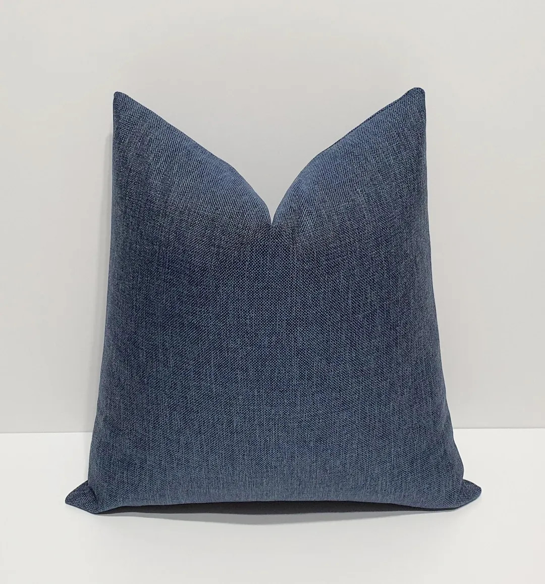 Linen Navy Blue Pillow Cover, Navy Blue Sofa Cushion Cover, Farmhouse Linen Throw Pillow Case, Da... | Etsy (US)