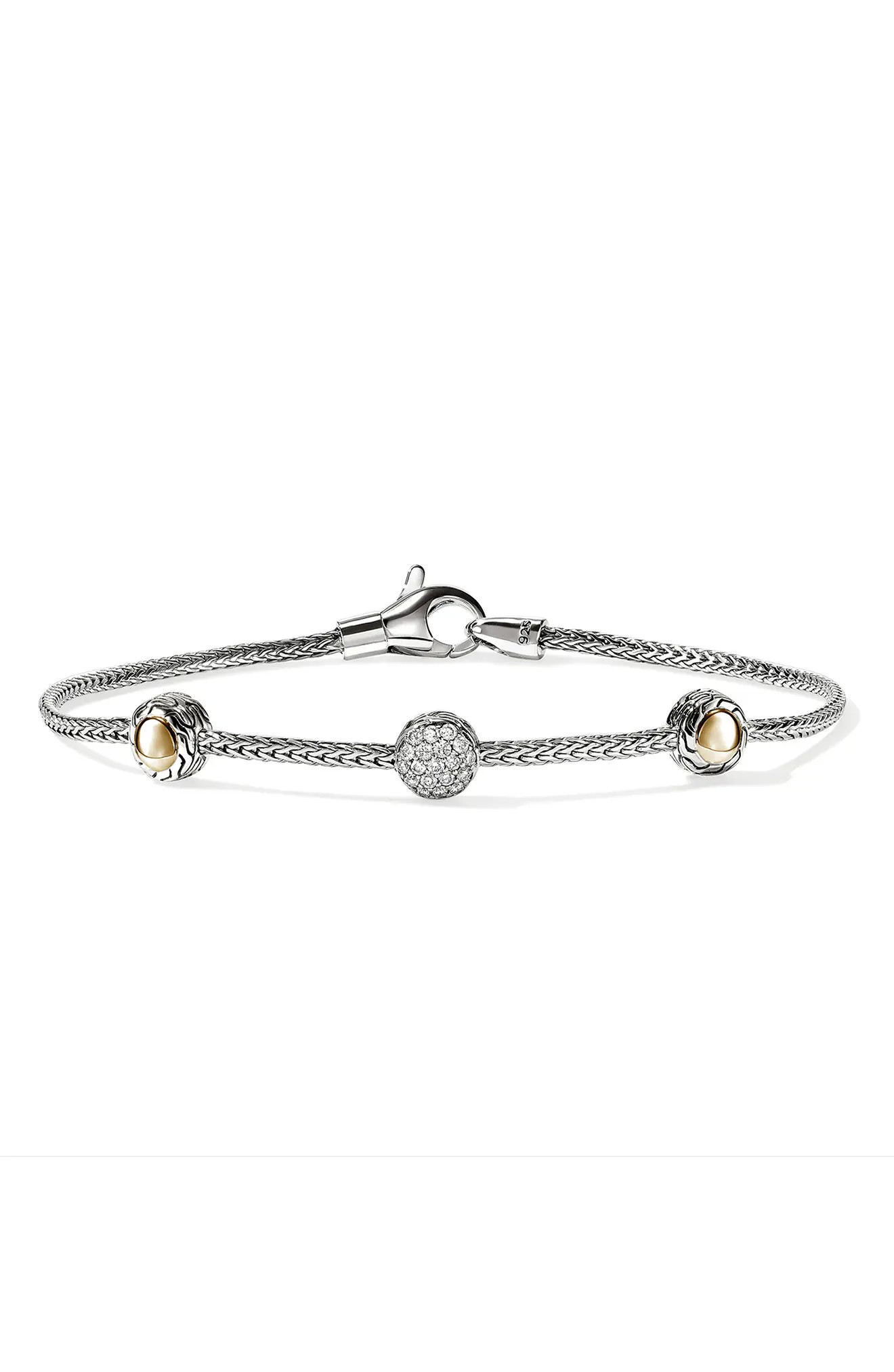 John Hardy JH Essential Station Bracelet, Diamonds, 1.8mm (Women) | Nordstrom | Nordstrom