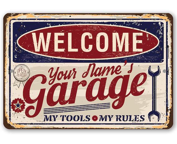 Tin  Personalized Garage Metal Sign  8 X 12 or | Etsy | Etsy (US)
