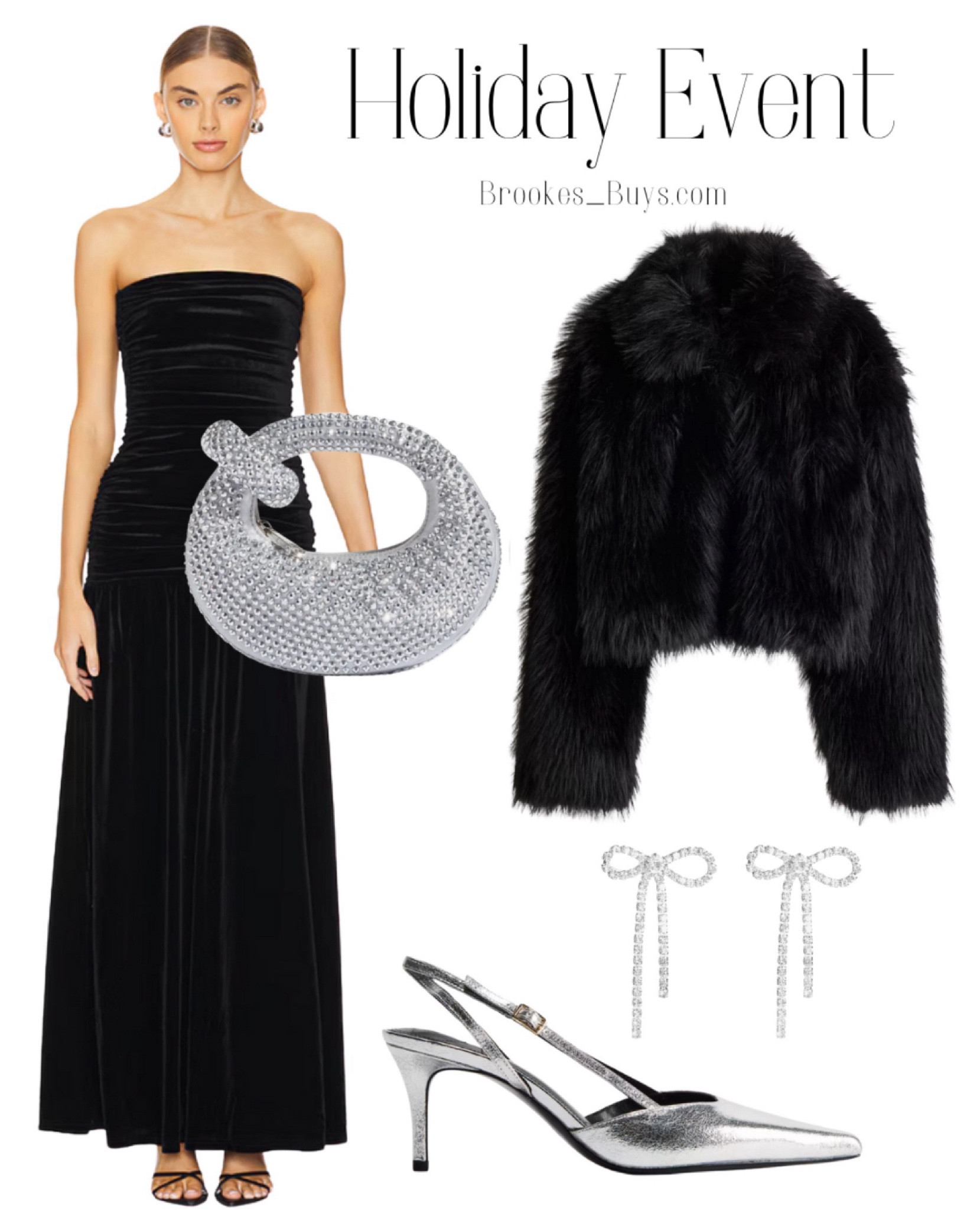 Stunning black dress with faux fur wrap. The silver accessories are perfect  



#LTKParties #LTKHoliday #LTKItBag