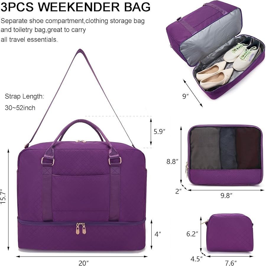Travel Duffle Bag for Women Carry on Bags Overnight Weekender Bags Toiletry Hospital Gym Bag with... | Amazon (US)