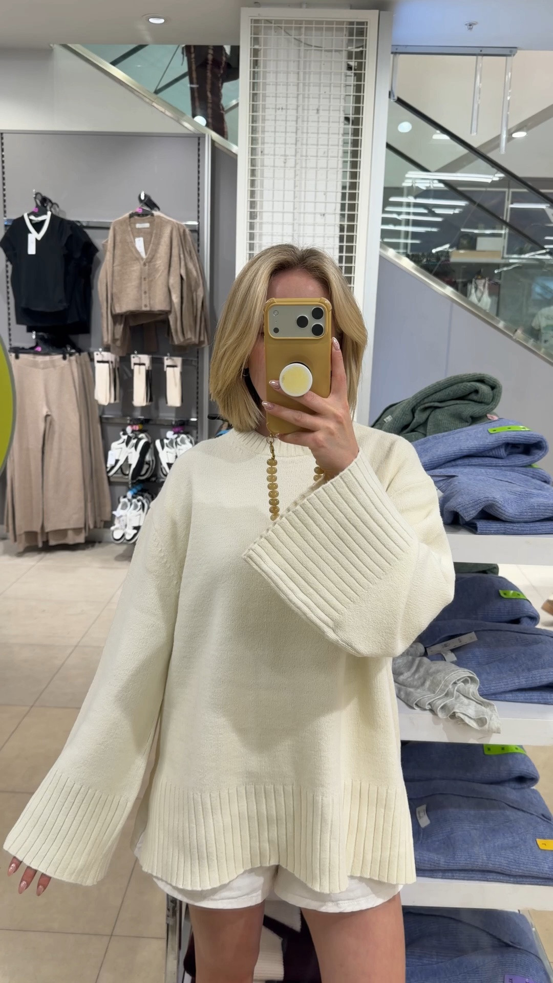 Funnel sleeve cream jumper I wear a small for reference - looks like the cream isn’t online yet but I’m brown and grey instead currently!

#LTKstyletip #LTKeurope #LTKuk