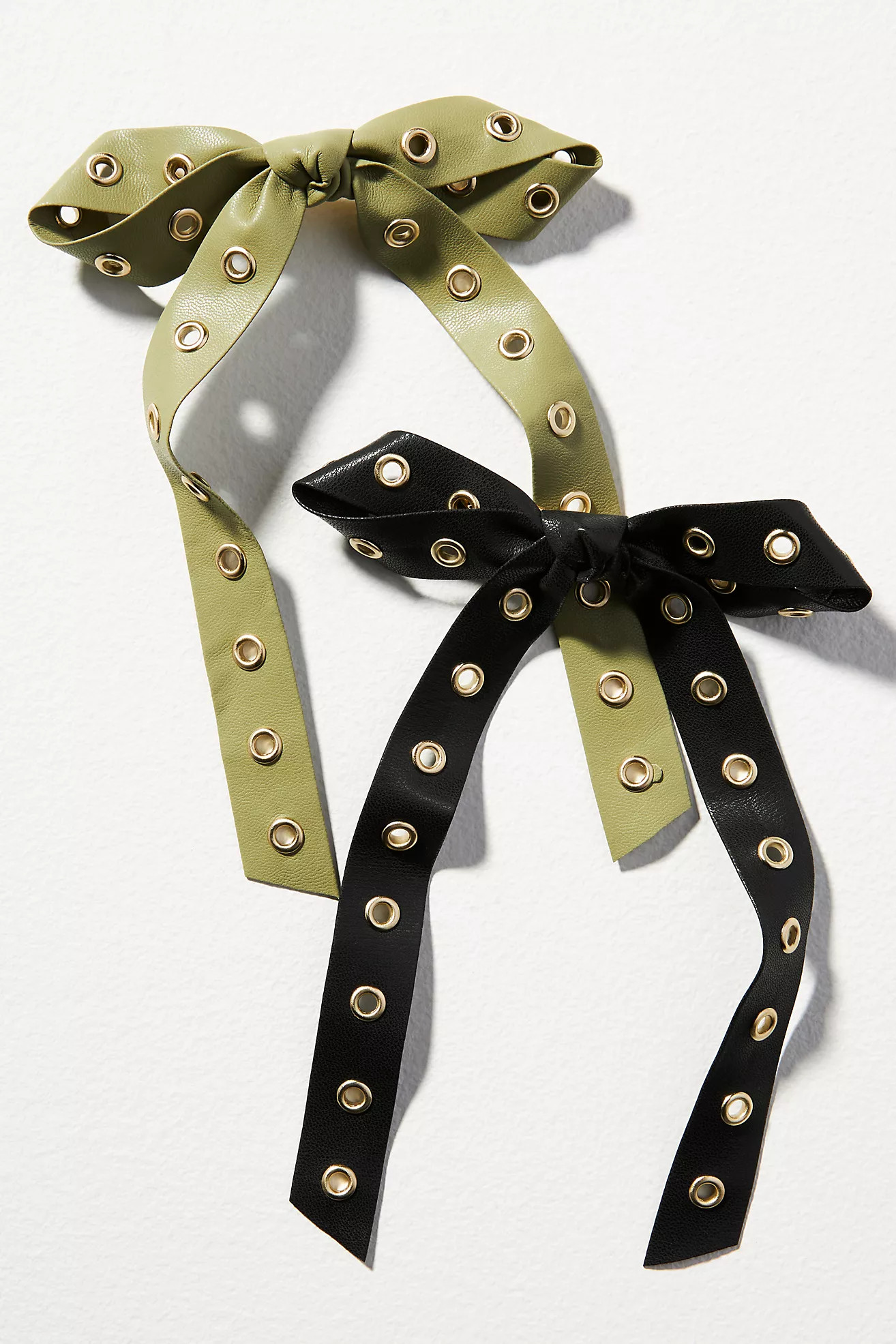 Faux Leather Grommet Bows, Set of 2 | Anthropologie (US)