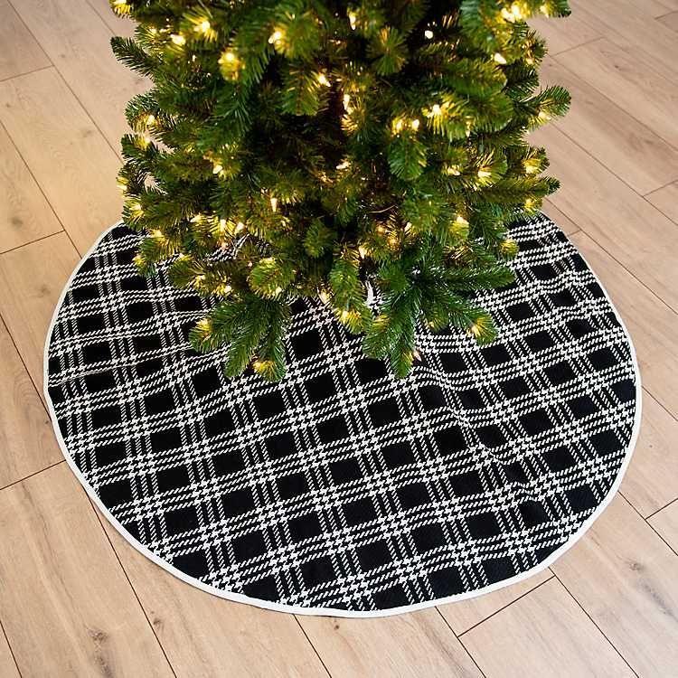 Black and White Check Christmas Tree Skirt | Kirkland's Home