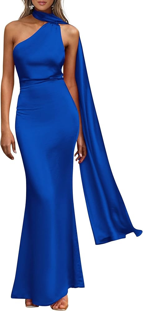 PRETTYGARDEN Women's Maxi Satin Dress Sleeveless Halter Neck Backless Long Formal Evening Cocktai... | Amazon (US)