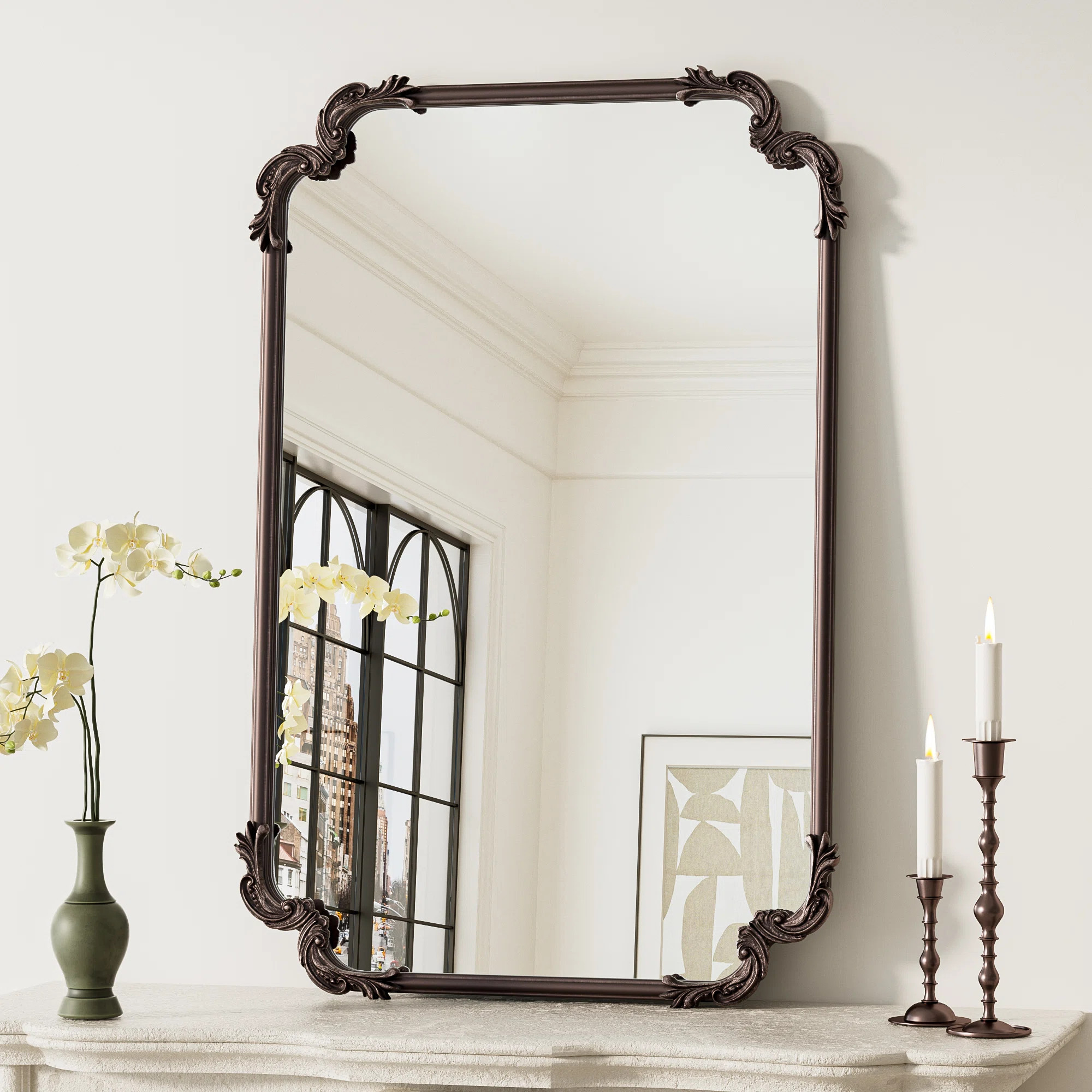 Genan Accent Mirror Rectangle Decorative Wall Mirror Vintage Mirror | Wayfair North America