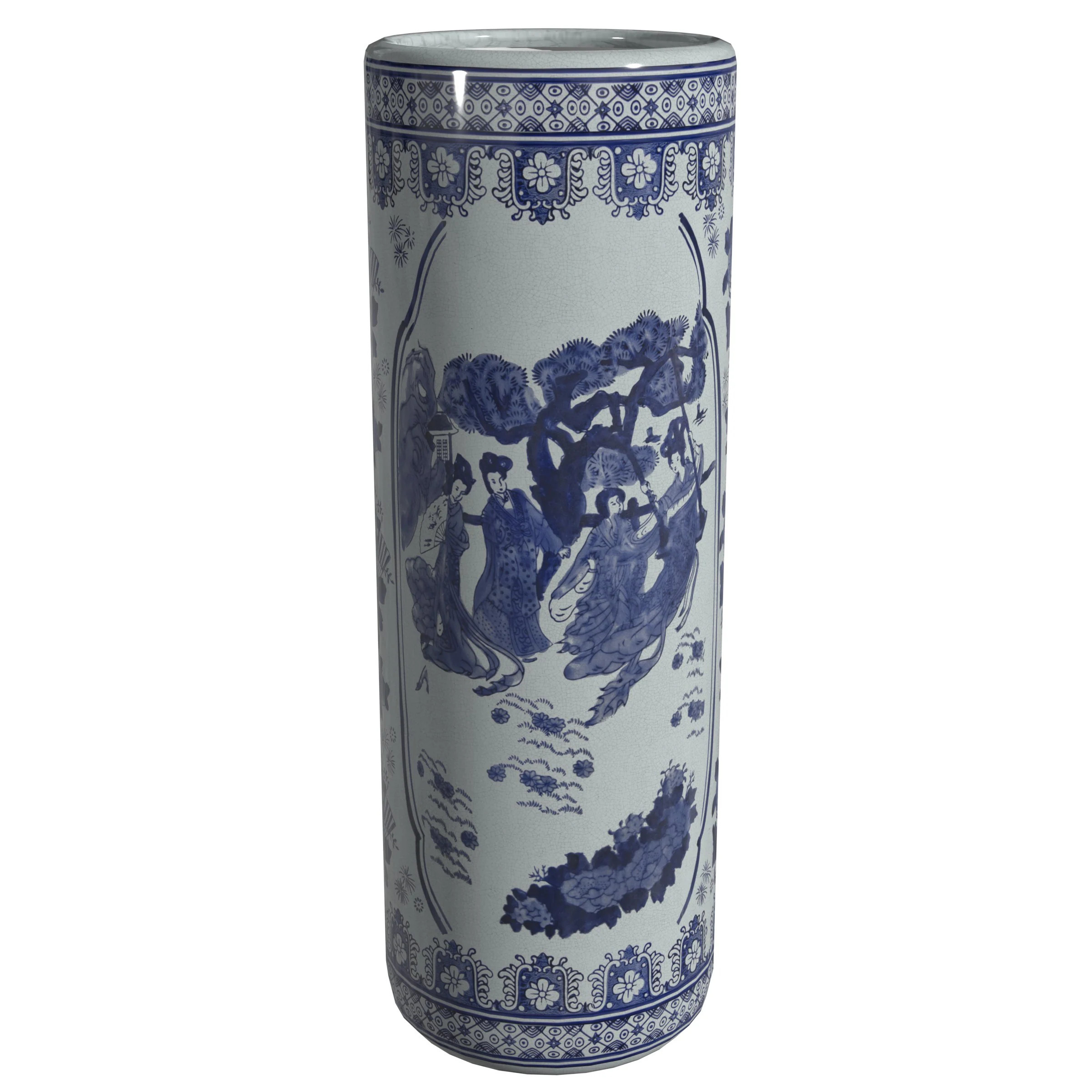 Red Lantern Oriental Furniture 6 -Umbrella Blue Porcelain Umbrella Stand one_size | BW-UMBR-BWLD | Lowe's