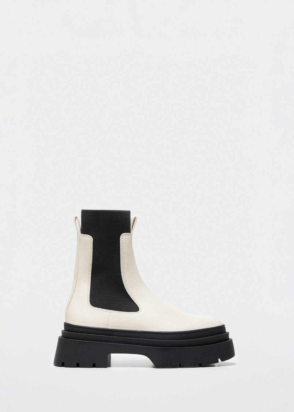 Track sole contrast ankle boots -  Women | Mango USA | MANGO (US)