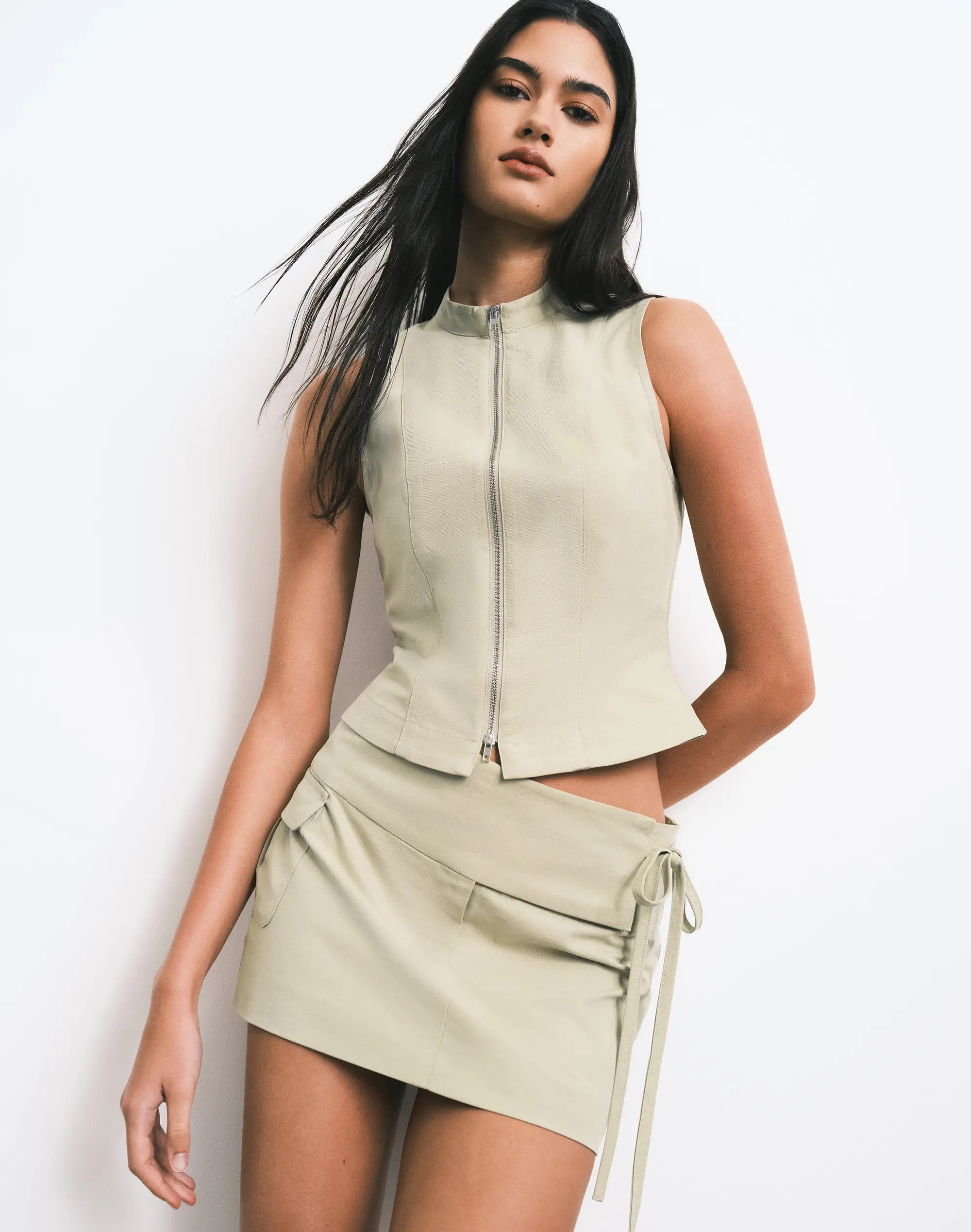 Tie Detail Cargo Mini Skirt | Glassons (Australia)