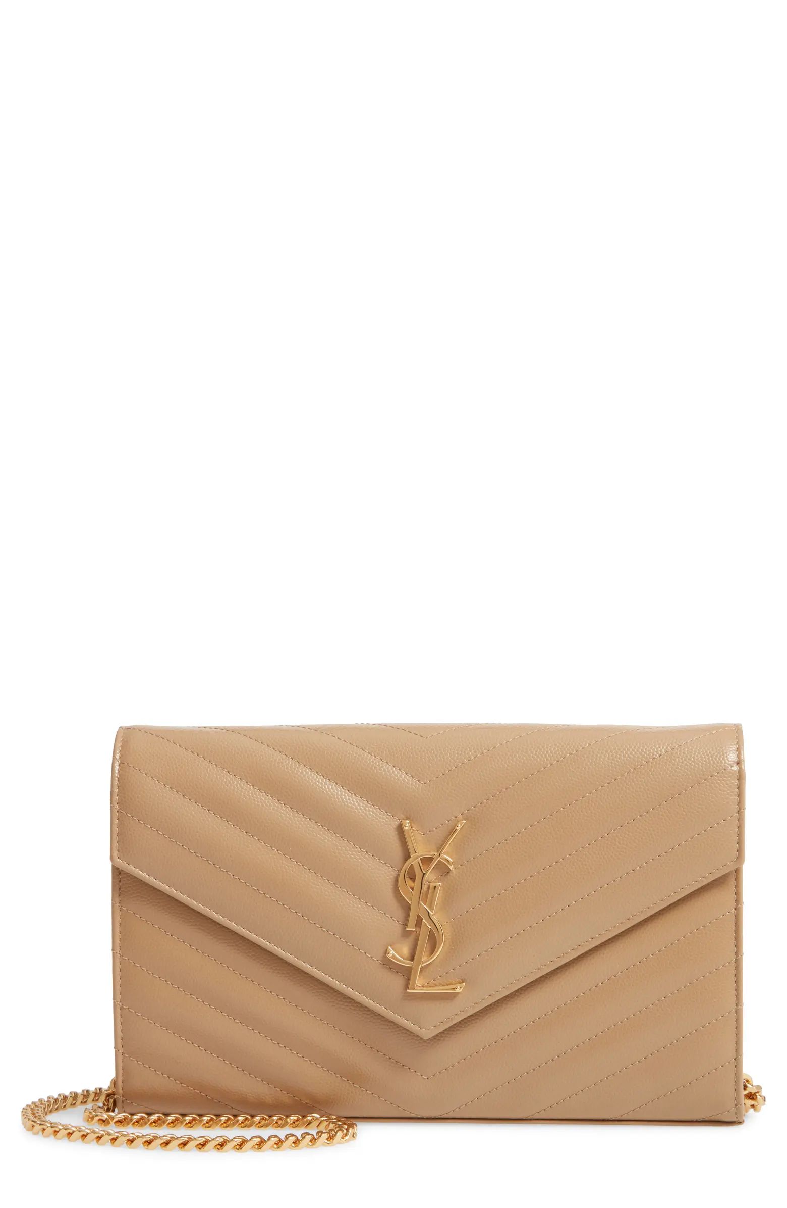 Large Monogram Quilted Leather Wallet on a Chain | Nordstrom