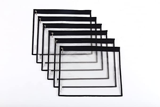 Augbunny Multi-purpose Water Resisitant Clear PVC Organizer Bag Pouch with Zipper Closure 6-pack | Amazon (US)